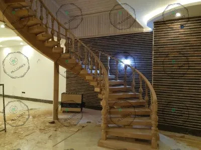پایه نرده مدل توپی چوب روسی - راش