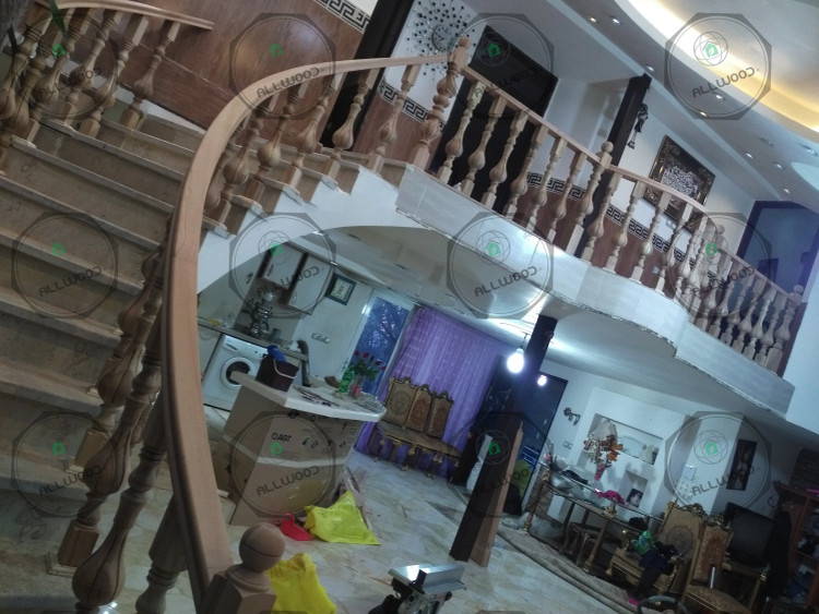 پایه نرده مدل توپی چوب روسی - راش