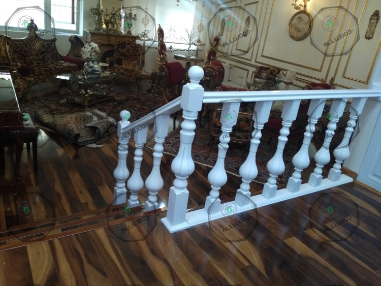 پایه نرده مدل توپی چوب روسی - راش